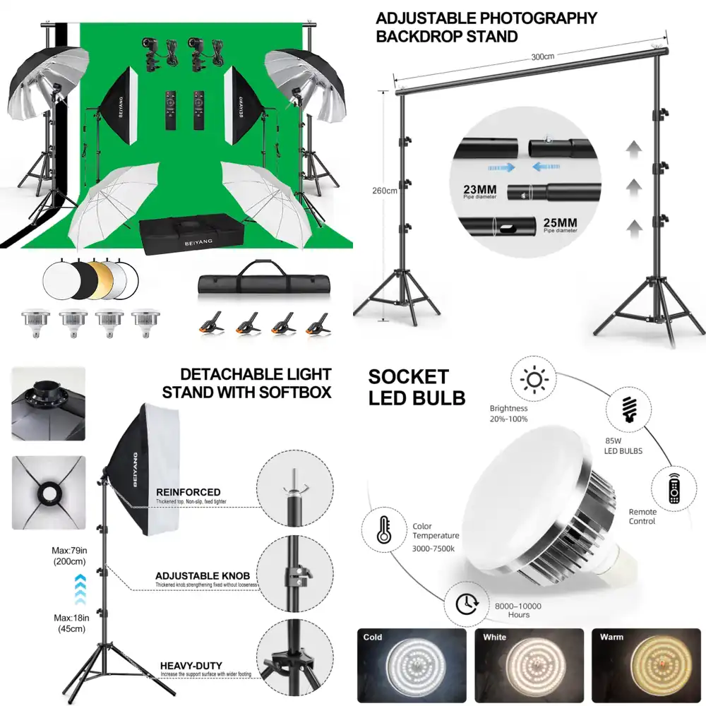 Backdrop Stand Kit - Kit Supporto Regolabile per Sfondo Fotografico