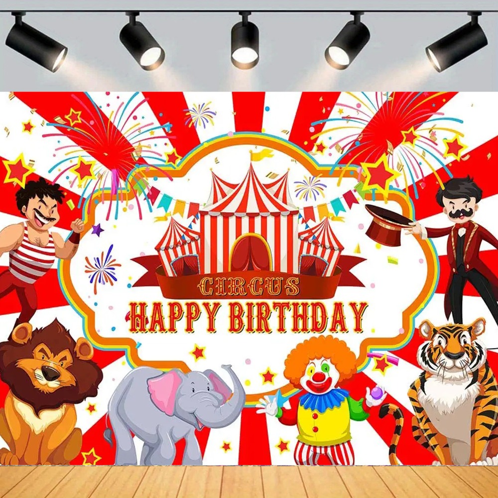 Photography Zebra - Sfondo a Tema Circo con Elefanti,