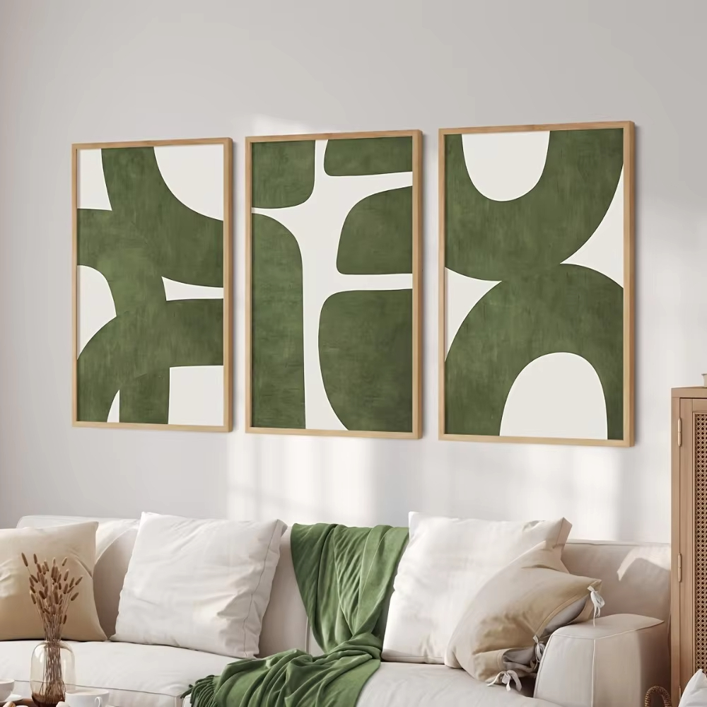 Photography Trend - Set di 3 Stampe Astratte Verdi
