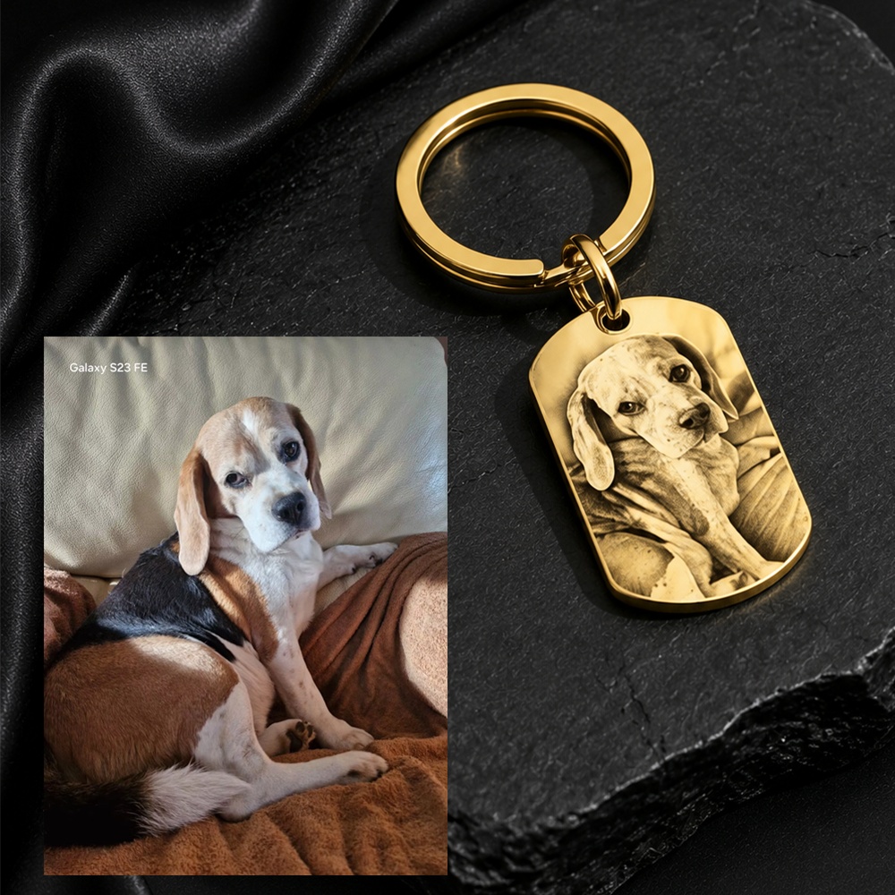 Photography Of War - Portachiavi con targhetta militare personalizzata con