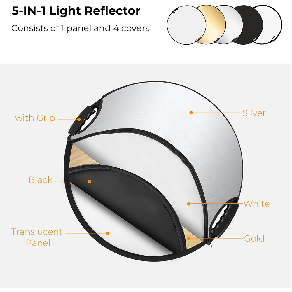 Riflettore Fotografico Pieghev - Reflector 5 In 1 recensione e prezzo